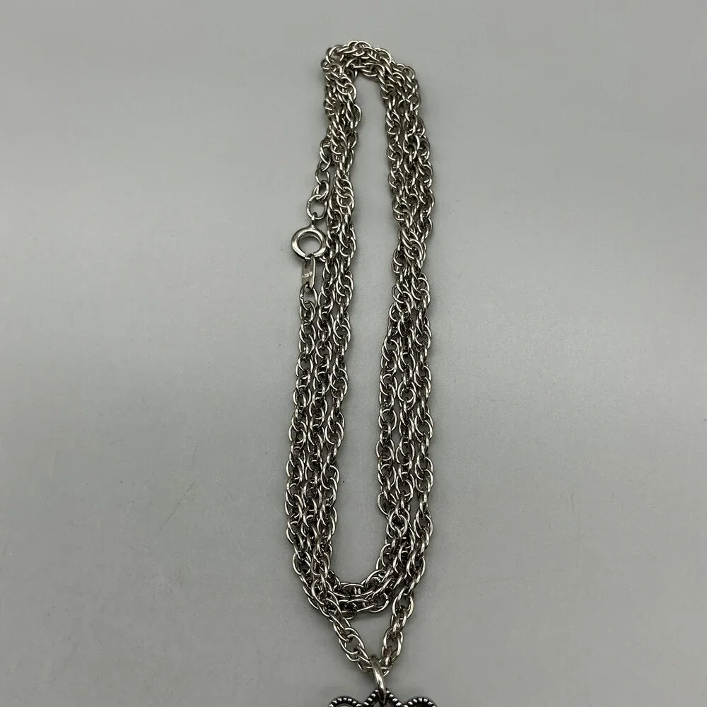 LA Express Womens Watch 44mm Cross Pendant Necklace Silver Tone New Battery